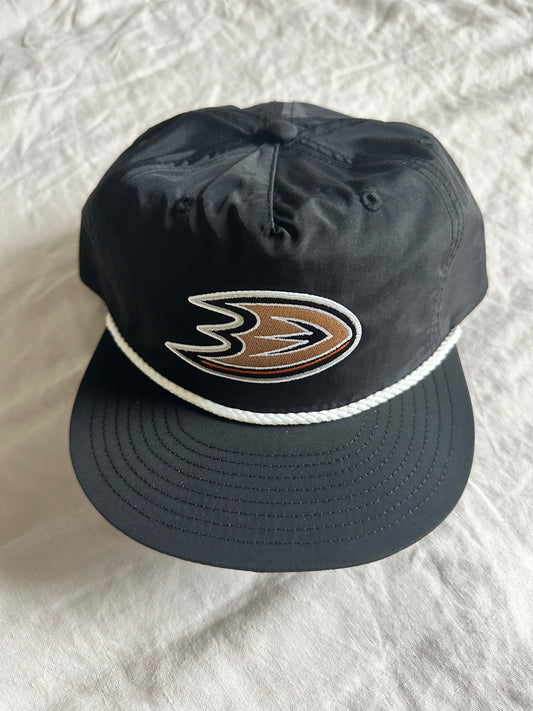 Anaheim Ducks Hat Black with White Rope