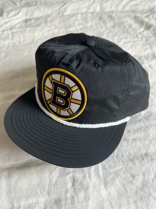 Bruins Hat Black with White Rope