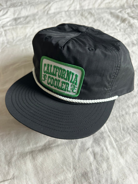 California Cooler Hat Black with White Rope